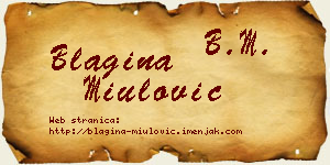 Blagina Miulović vizit kartica